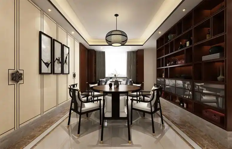 530平新中式风格别墅餐厅吊灯设计效果图