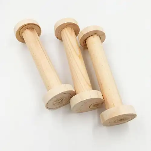 松木材质长款木线轴工型线轴 绕线轴 木头线轴光滑小线轴厂家直销