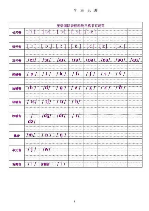 音标手写体的正确格式是什么呢?