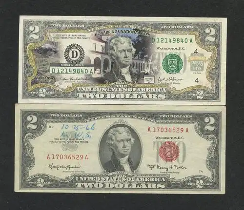 1963,2003年美元纪念币两元两枚