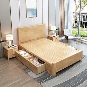 全实木床单人床1.2米家用儿童小户型床一米二1.35 1.5m现代简约床