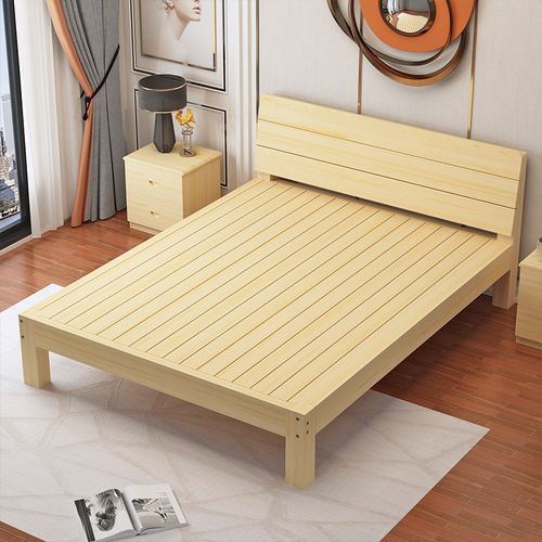 木床实木18米现代简约双人床主卧松木出租房经济型工厂实木床