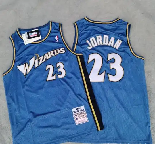 滕讯体育nba专营nba奇才23号复古球衣洞布速干双层密绣白色l