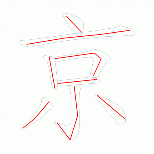 国字京的笔顺8画