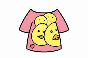 短袖卡通简笔画彩色