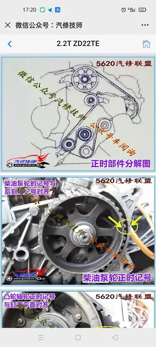 你好有没有锐骐皮卡zd22te发动机正正时皮带安装图
