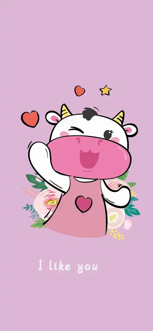 牛壁纸手机壳可爱卡通牛插画