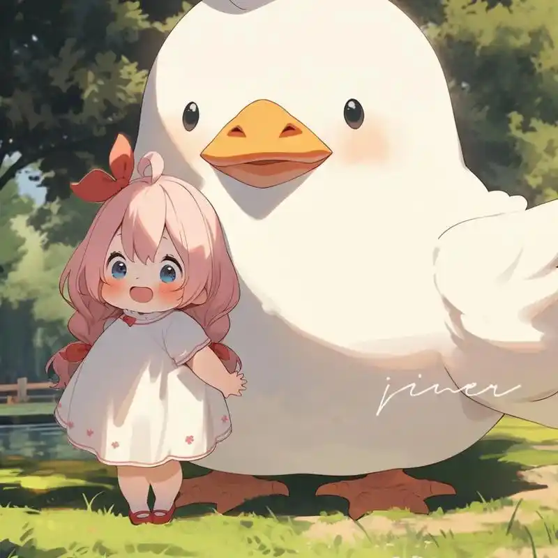 大白鹅也是非常温柔的呢#该换头像啦 #治愈系 #小可爱 - 抖音