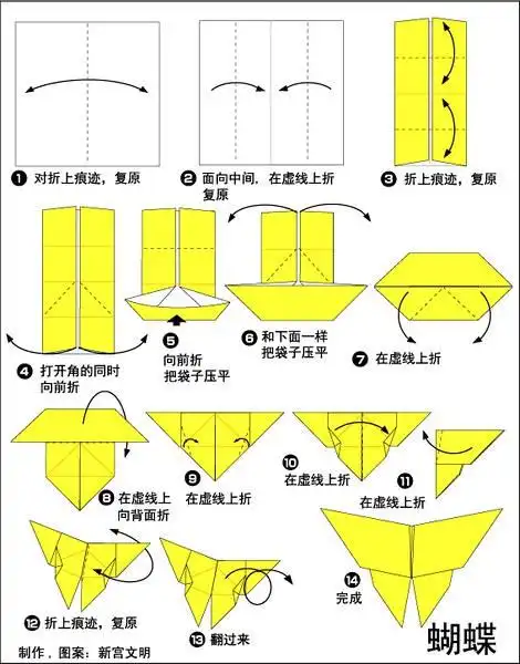 蝴蝶的折纸步骤图解(一)