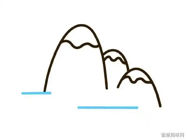 玉龙雪山简笔画步骤