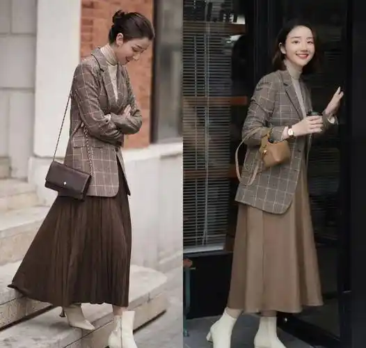 原创今年春天流行西装半身裙简单的4种穿搭方式大方优雅又显气质