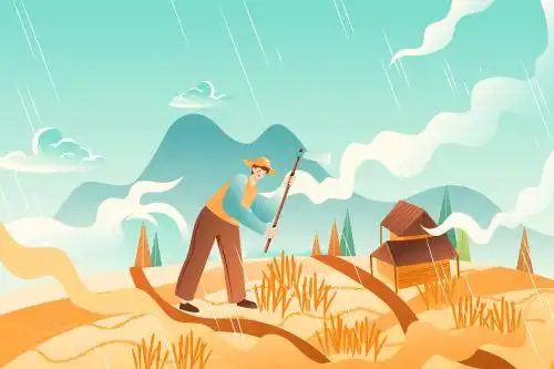 秋季农耕矢量插画 矢量