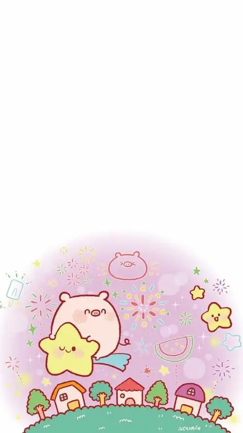 可爱简约唯美卡通猪手机壁纸