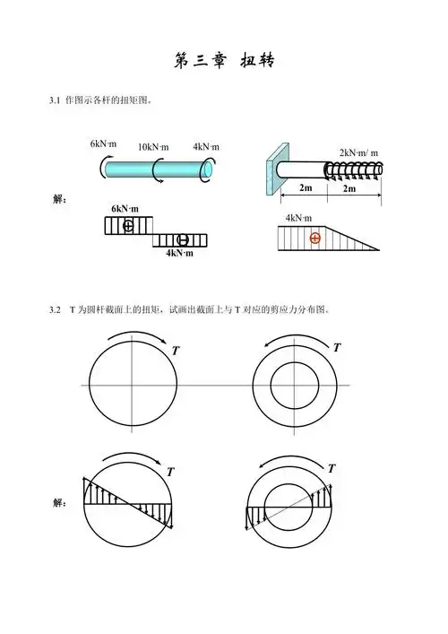 作图示各杆的扭矩图