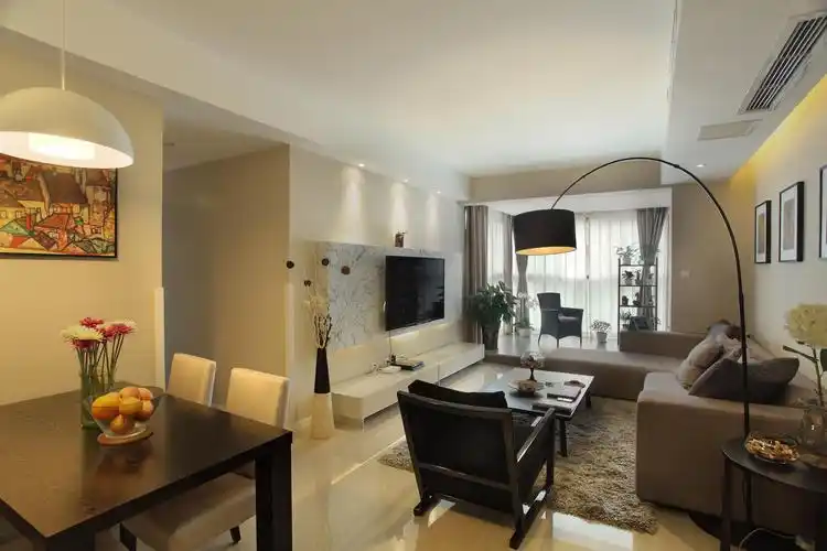 80平简约风格家客厅搭配图_齐家网装修效果图