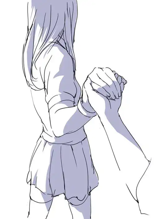 动漫人物牵手动作绘画参考!简单粗暴,自己借鉴,转需! (作者