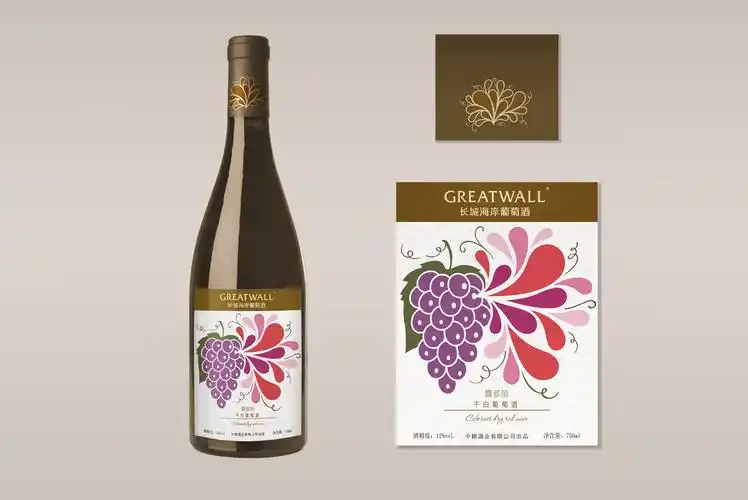 原创作品:长城海岸葡萄酒瓶贴设计概念稿
