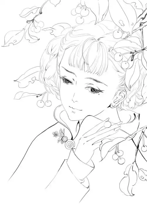 花间美人古风cg插画教程临摹