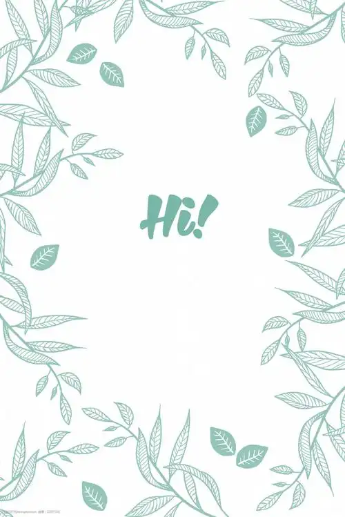 简约手绘绿叶纹理小清新海报背景