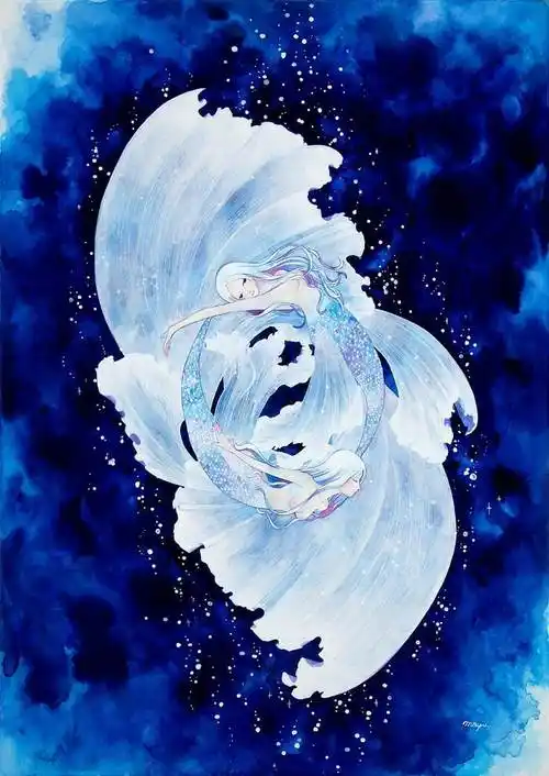 蓝色系水彩蓝色系水彩画简单