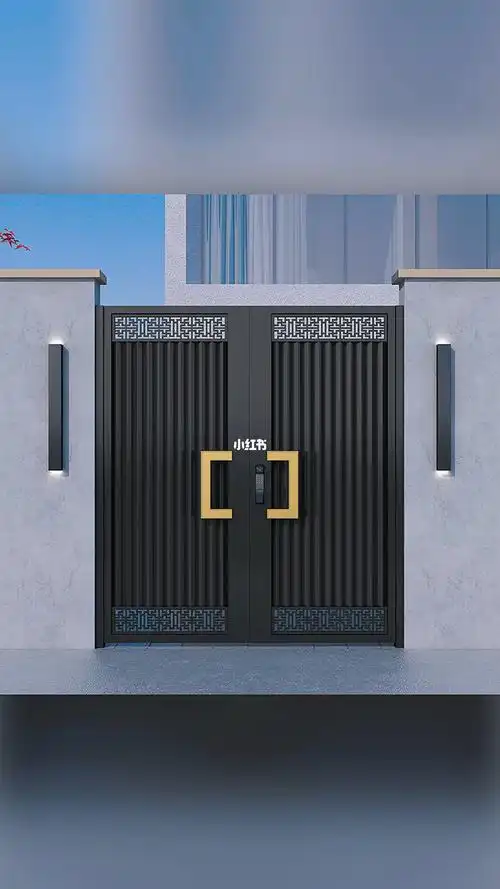 简约现代铝艺庭院对开门铝合金不锈钢双开门铁艺农村实惠时尚大门