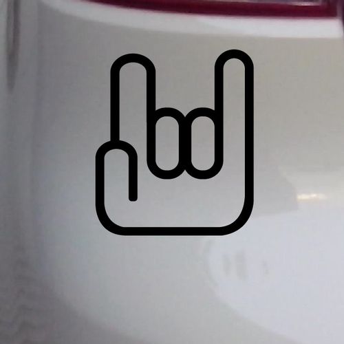 牛牛潮贴 反光车贴 音乐类摇滚 重金属 rock手势标志 车贴