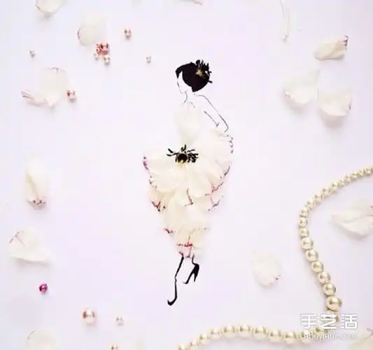 创意花瓣拼画diy图片简单画出神态各异的美女