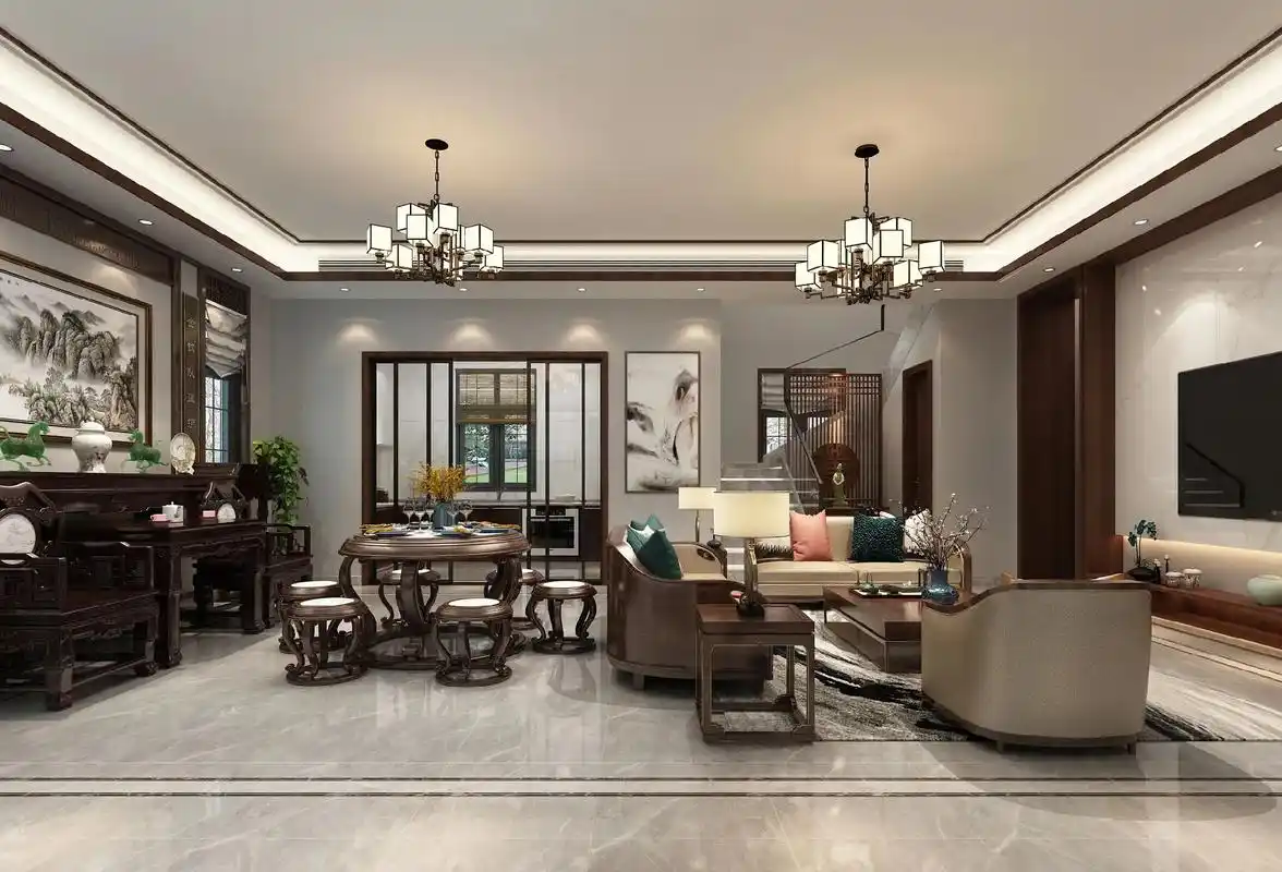 新中式风格配上中堂设计#装修 #图文伙伴计划 #别 - 抖音