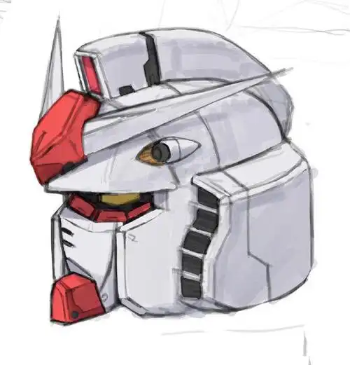 精简风格,高达头像插画|元祖_网易订阅