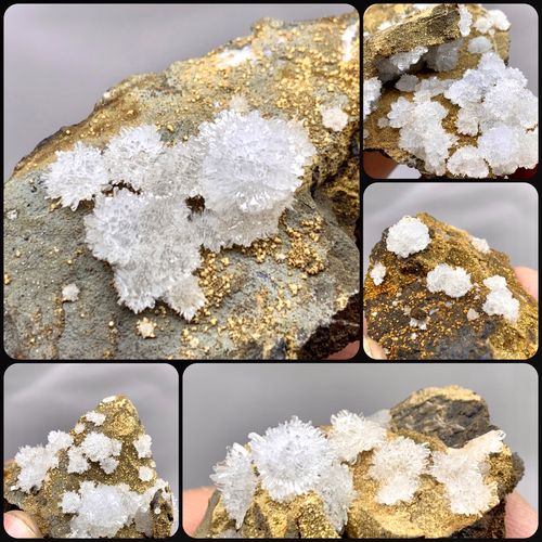 恭城亮白色异极矿花花 天然矿物晶体宝石矿石标本精品原石收藏