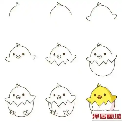 小猪佩奇简笔画步骤图,彩色小猪佩奇简笔画画法