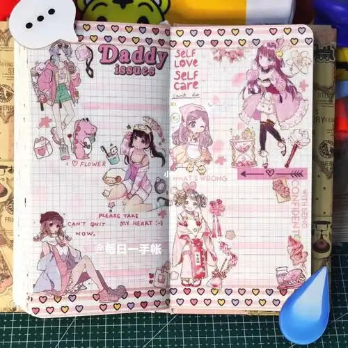 粉色系列weeks手帐排版分享