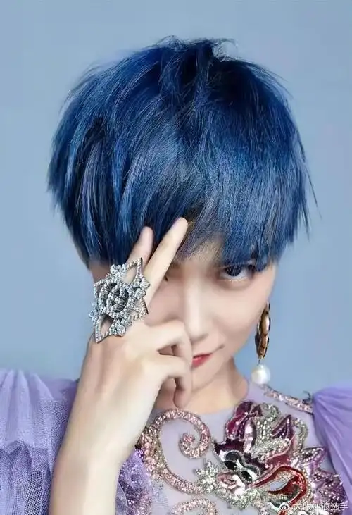 从《超级女声》开始,李宇春就留着一头短发,远处看就像一个"假小子"