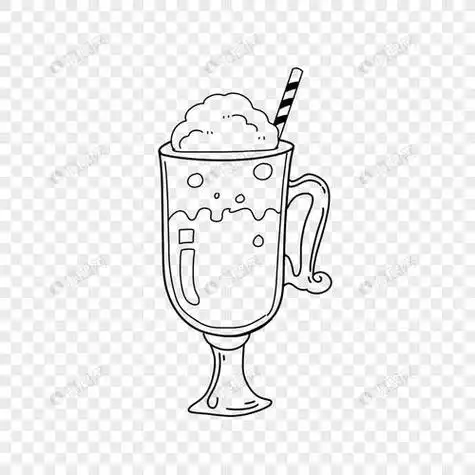 唯美冰饮简笔画