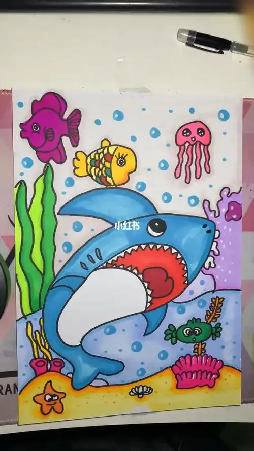 创作灵感  #鲨鱼  #简笔画  #儿童画  #鲨鱼简笔画