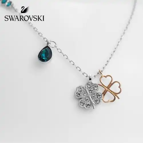 swarovski施华洛世奇幸运四叶草米兰达系列水晶项链吊坠人造水晶女士