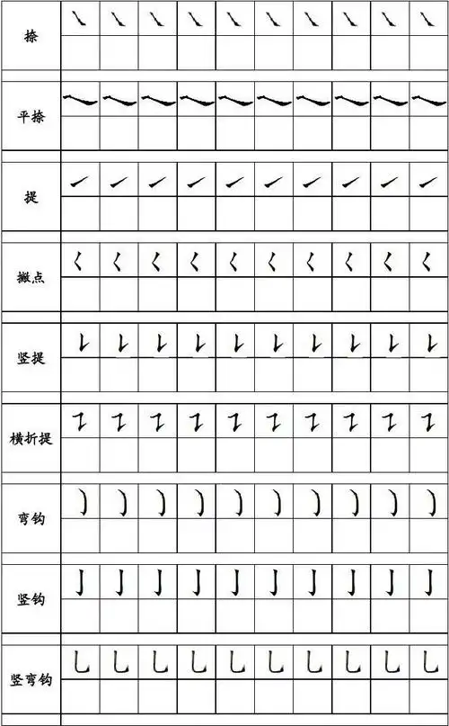 幼儿汉字笔画描红-方格整理版