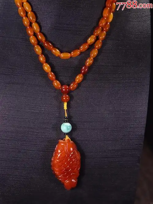 回流老蜡年年有余蜜蜡桶珠链_吊坠/项链_图片收藏_回收价格_7788音像