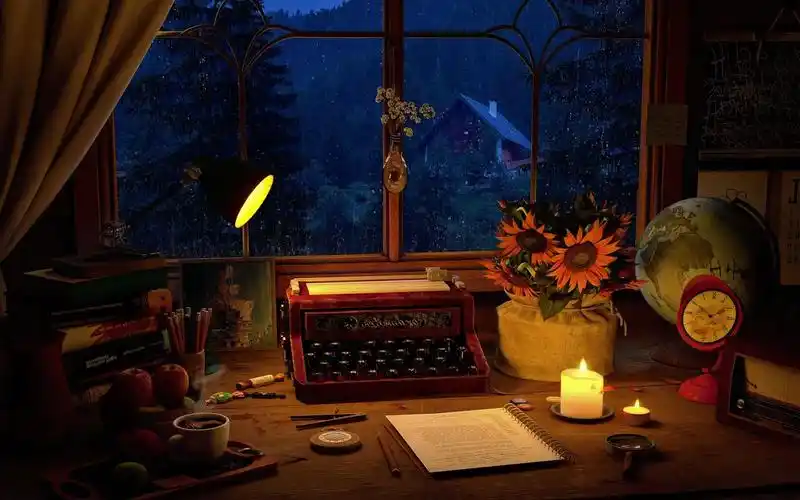 雨天安静的在窗户边看书,学习,休息,听着窗外的雨声入睡