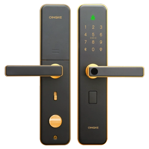 青稞智能锁e5双开门搭配使用装饰锁假锁对开门指纹锁配锁 典雅金