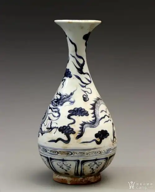 青花 元 盘龙纹玉壶春瓶