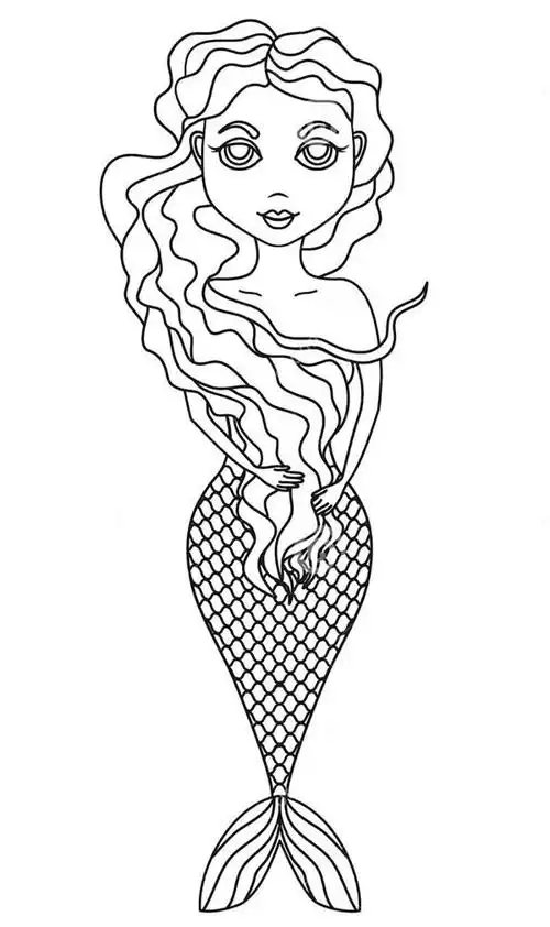 12款简单漂亮的美人鱼简笔画图片大全美人鱼简笔画