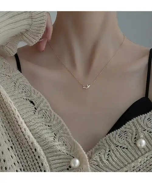 彩逗韵森系双蝴蝶银项链女锁骨链韩国气质网红小众设计2021年新款潮