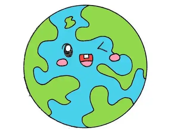 彩色地球的简笔画