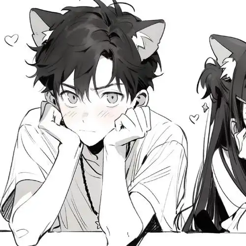 *黑白系列动漫情侣头像|0815031596#情侣头像漫画#·#二