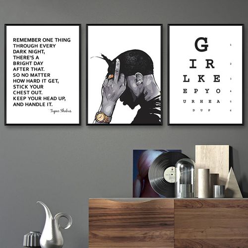 2pac图派克装饰画美国嘻哈说唱hiphop饶舌歌手tupac明星海报挂画