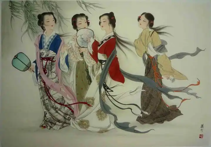 陈彦娥工笔画仕女欣赏:陈彦娥,笔名潇竹,1965年出生于辽宁省鞍山市.