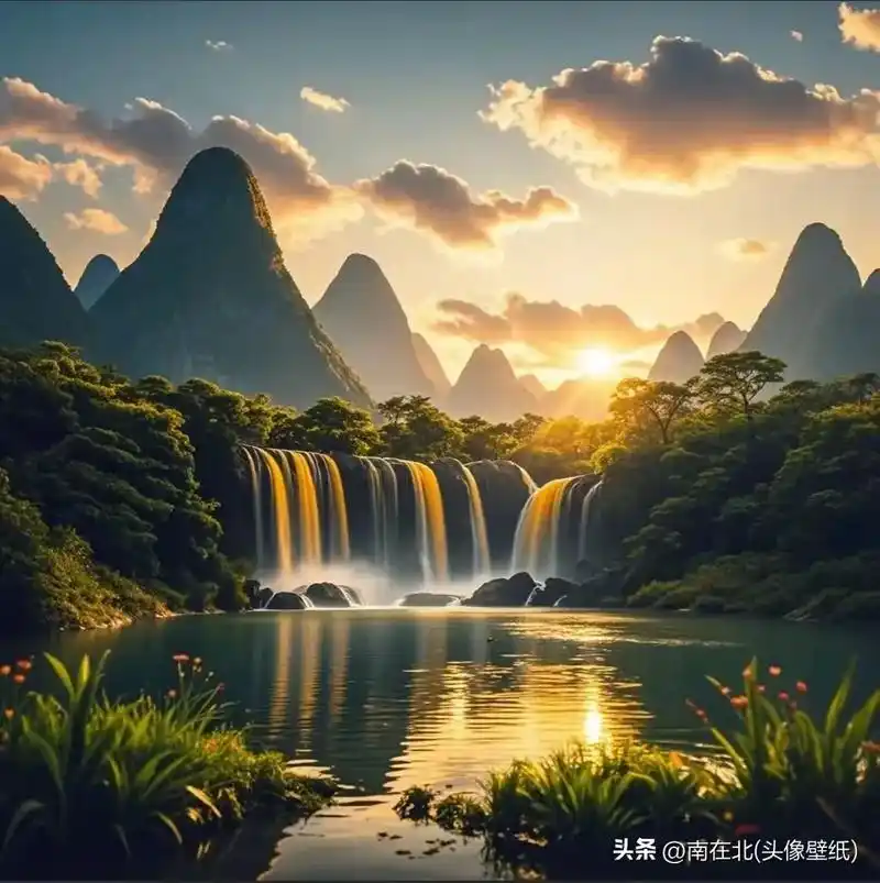 上等风水微信头像.高山聚富流水生金.背靠高山根基稳,面向流水