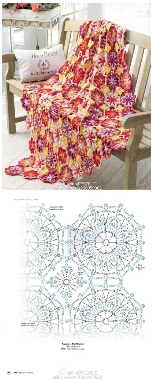 钩织 图解毯子