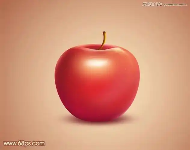 ps绘制立体感效果的红苹果